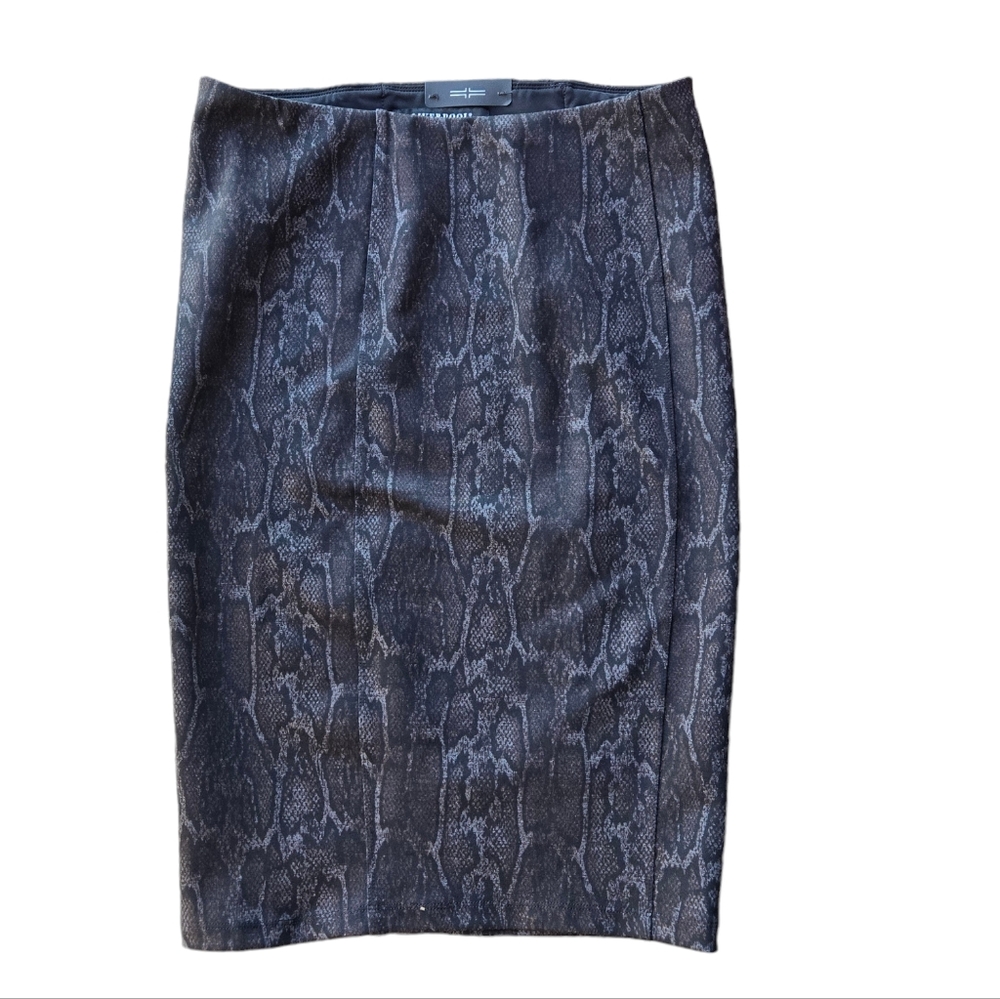 Liverpool Los Angeles Snakeskin print pencil skirt Size 8 Black+ Brown + Grey